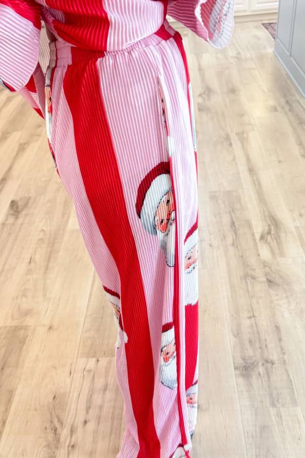 Pink and Red Santa Ribbed Set