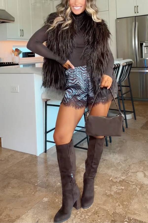 Shaggy Faux Fur Fringe Vest