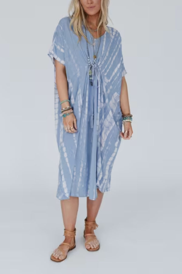 TIE DYE KIMONO DRESS