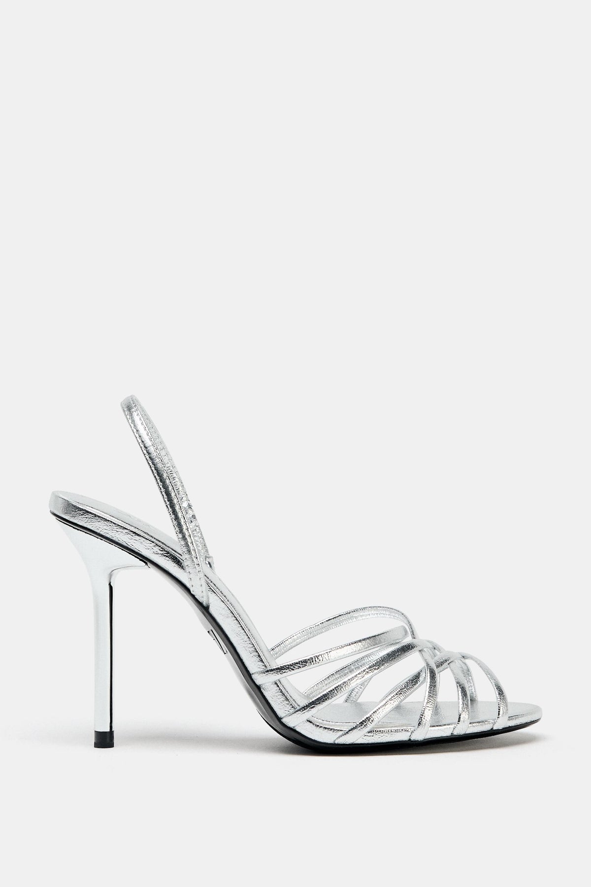 METALLIC EFFECT HEELED SANDALS