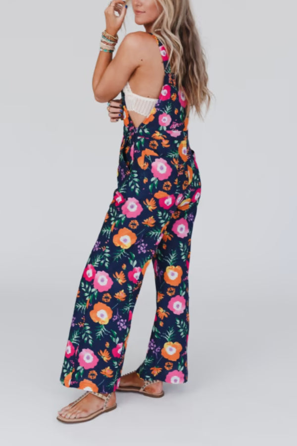 BIRDIE FLORAL PRINT OVERALLS