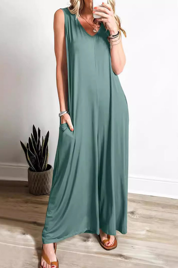 Fresh Casual Women's Pocket Jumpsuit Thin Women's Jumpsuit