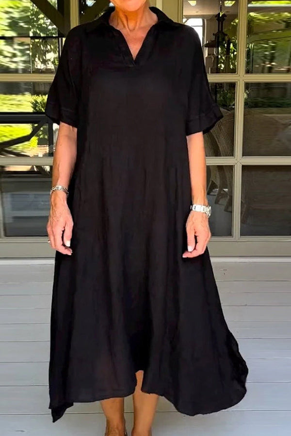 Classy Plain Half Sleeve Midi Dress