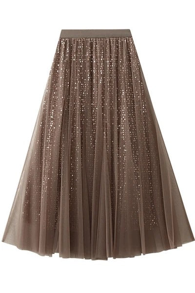 Elena Shimmer Tulle Maxi Skirt