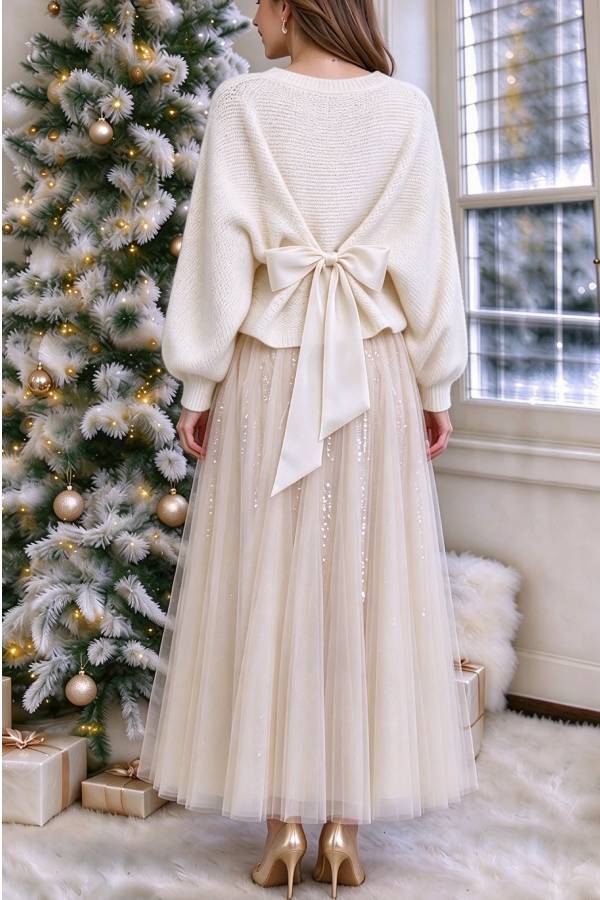 Elena Shimmer Tulle Maxi Skirt