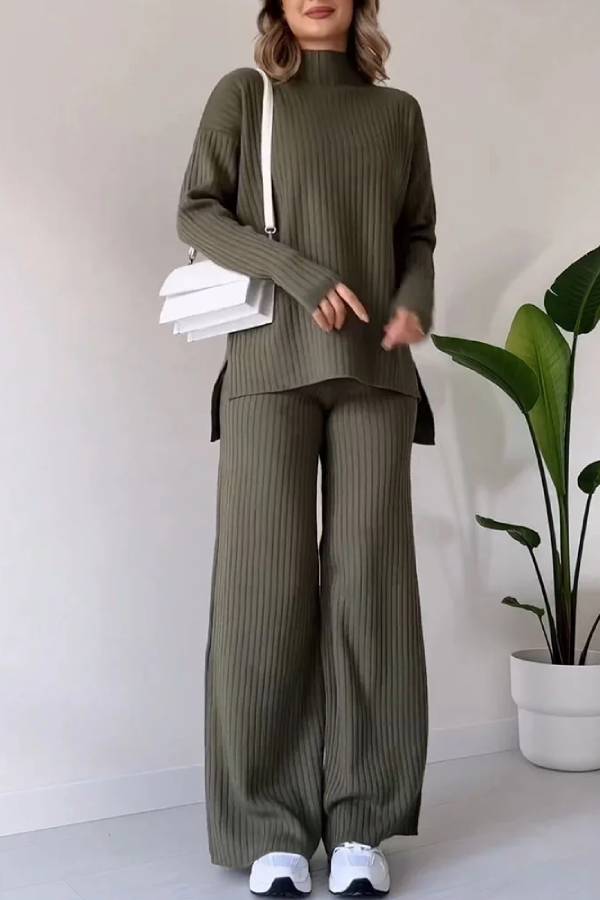 Chic Slit Casual Two-piece Set