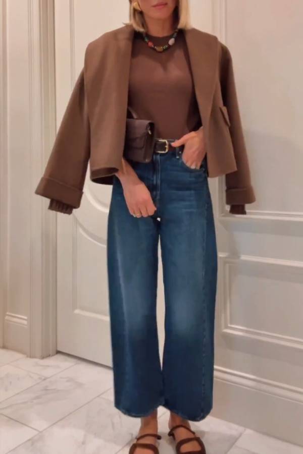 Short lapel wool coat