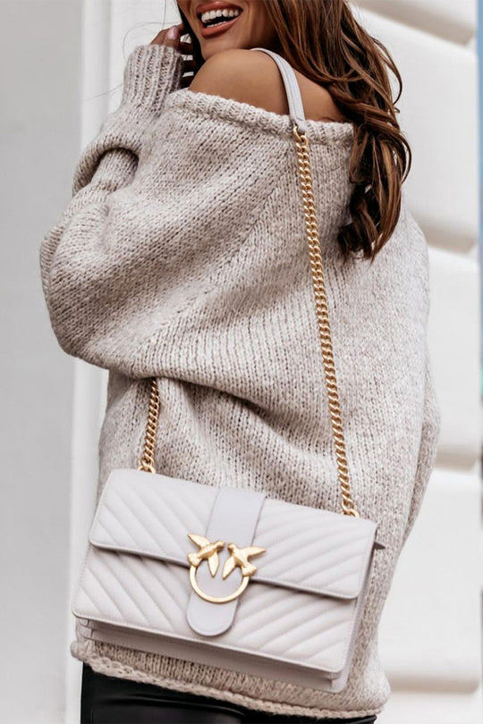 Women Ribbed Knitted Oversized Pullover Sweater