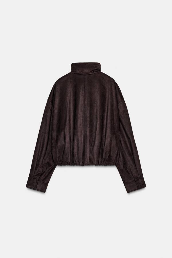 FAUX SUEDE BOMBER JACKET