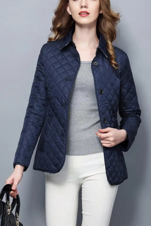 Women's Cotton Blend Slim Fit Jacket for Autumn and Winter