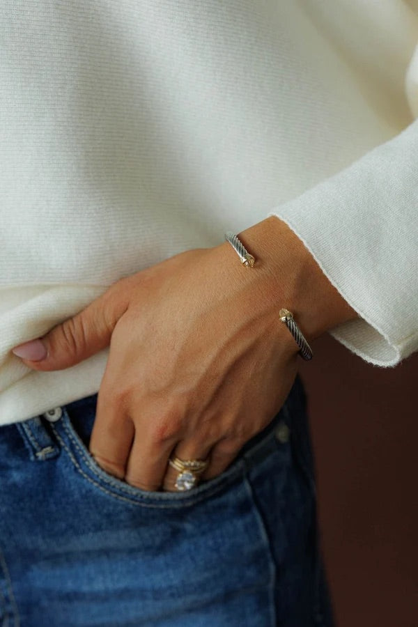 Pearl Tip Cuff Bracelet