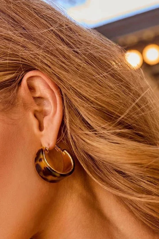 Leopard-print C-shaped Earrings