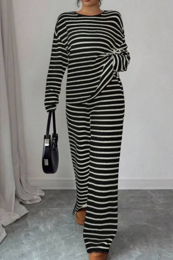 Striped Relaxed Fit Top and Pants Set