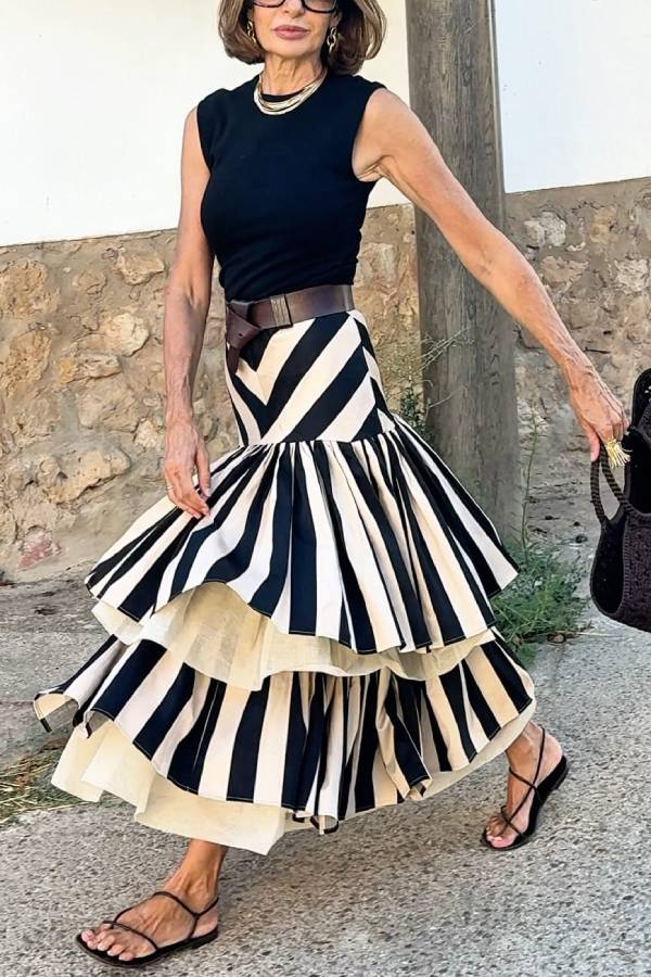 Runic Black and White Skirt