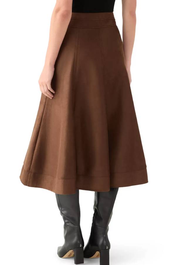 Women's Suede Midi Skirt