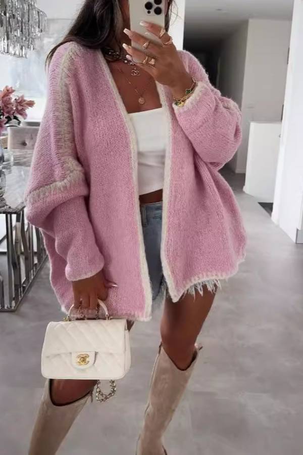 Fashionable Casual Long-sleeved Loose Knitted Cardigan