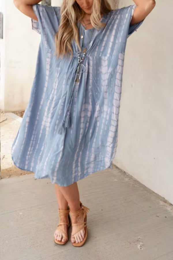 TIE DYE KIMONO DRESS
