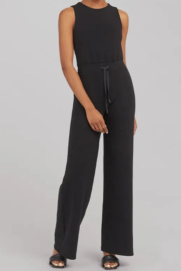 Fashion Slender Casual Women's Sleeveless Solid Color Jumpsuit