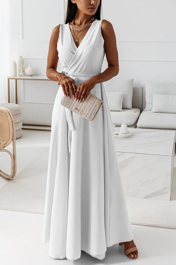 Tie Waist Wrap Maxi Dress