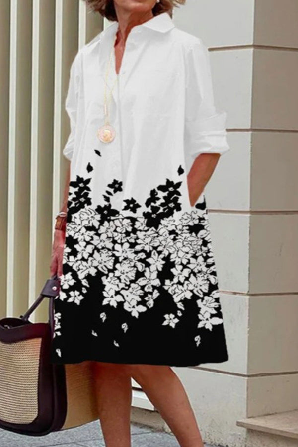 simple loose long sleeve shirt dress