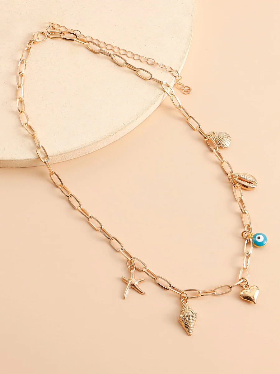 Spiral Shell Seastar Necklace