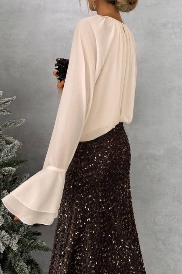 CHOCOLATE SEQUIN SKIRT