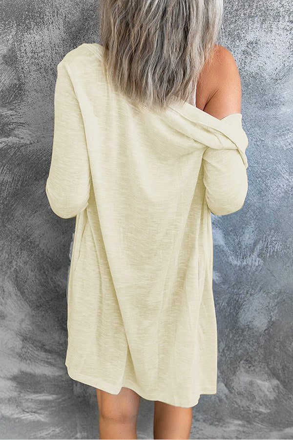 Casual Button Front Open Front Cover Up