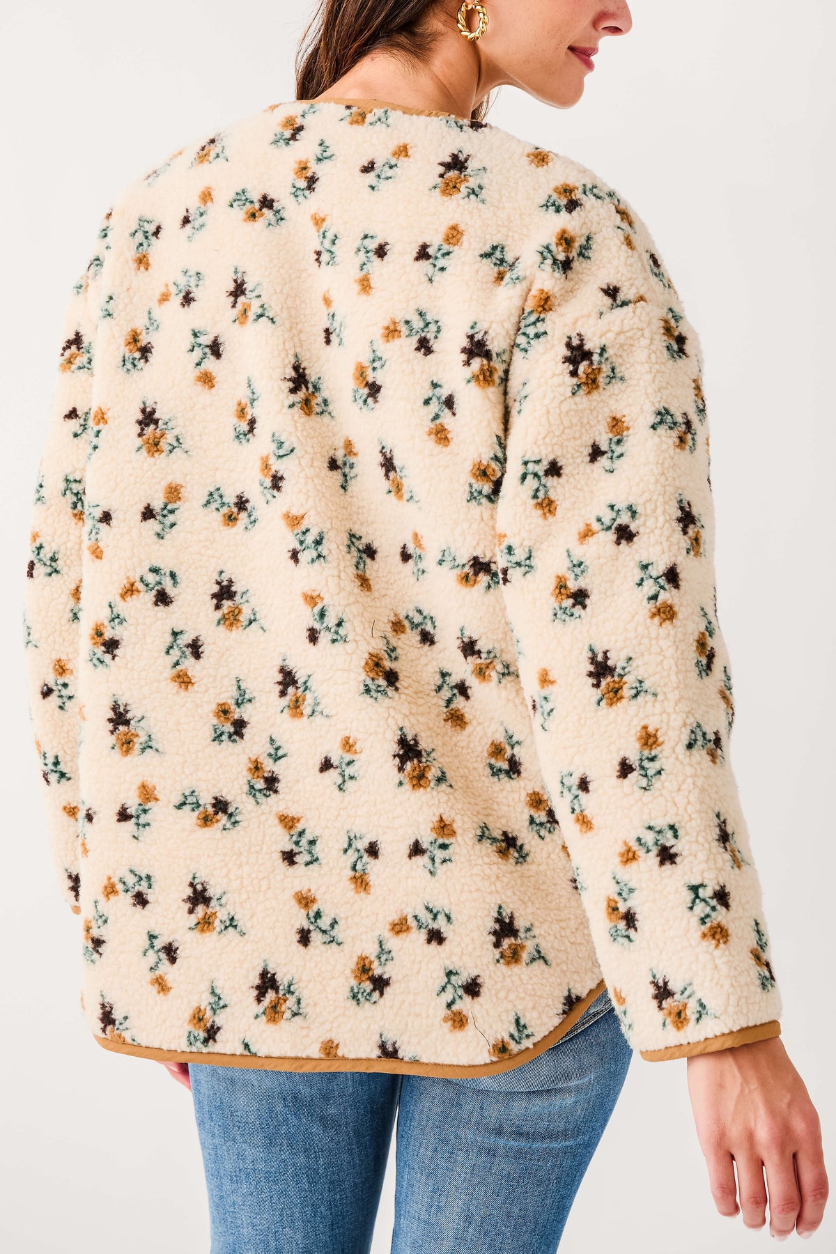 RD Style Sophia Sherpa Button Front Jacket