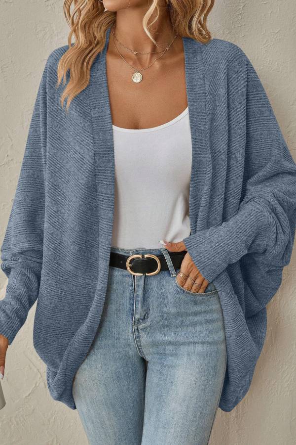 Fashion Bat Sleeve Cardigan Loose Knitted Jacket