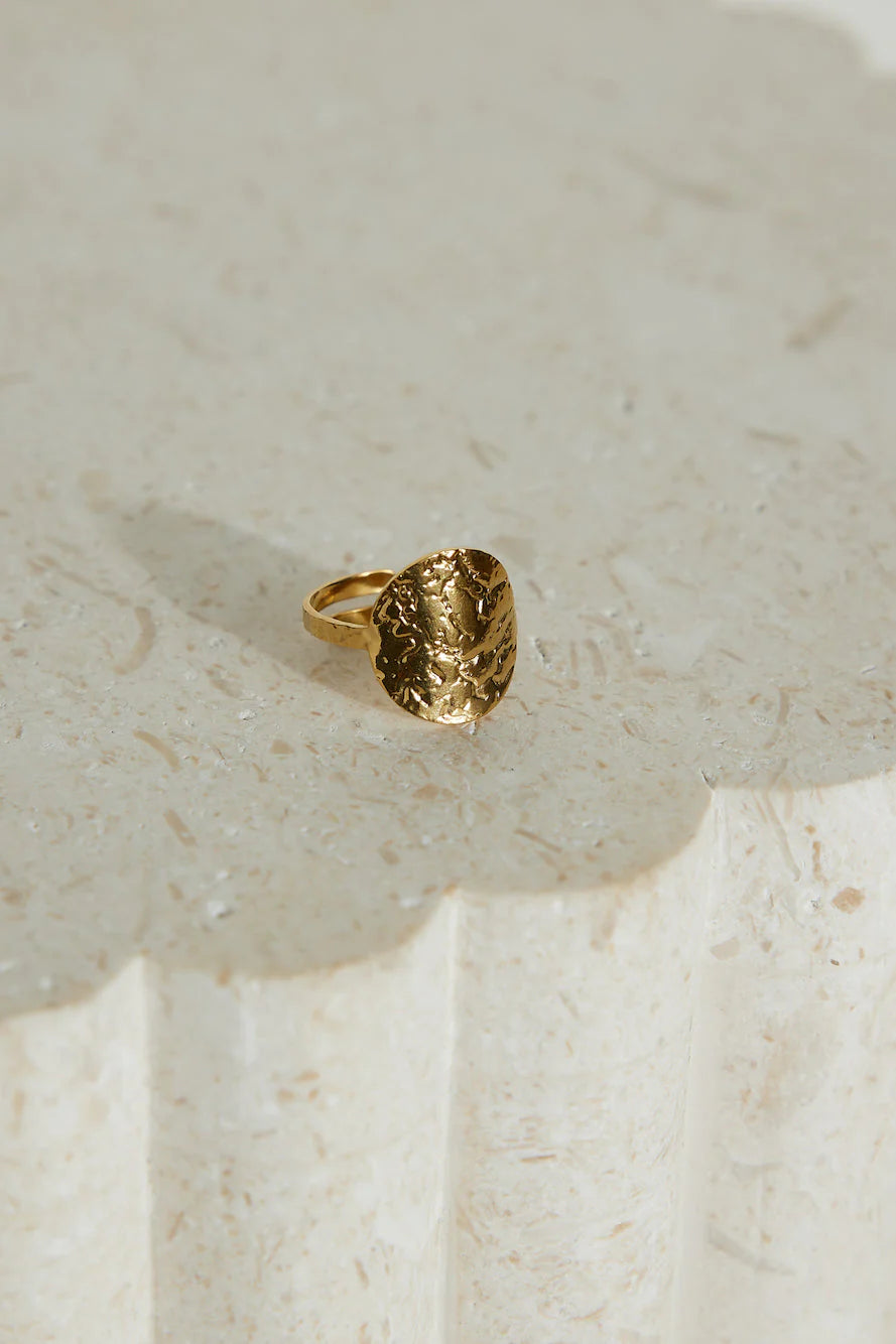 18k Gold Plated Golden Moon Ring Gold