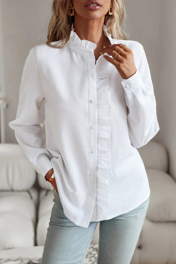 MAKE IT LAST RUFFLED LONG SLEEVE TOP - 4 COLORS