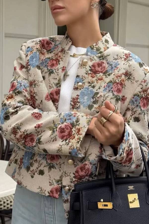 Floral Jacquard Mini Skirt