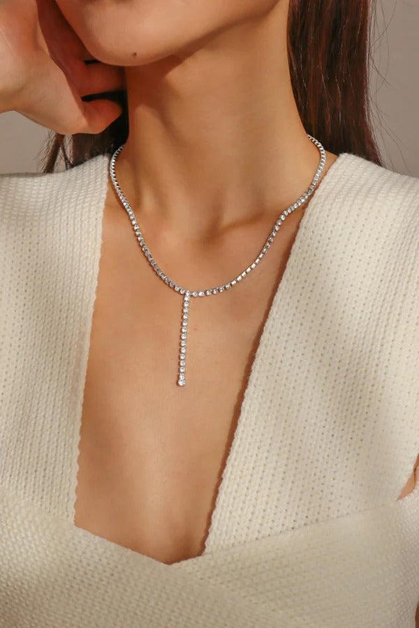 Y-shaped Diamond-set Necklace