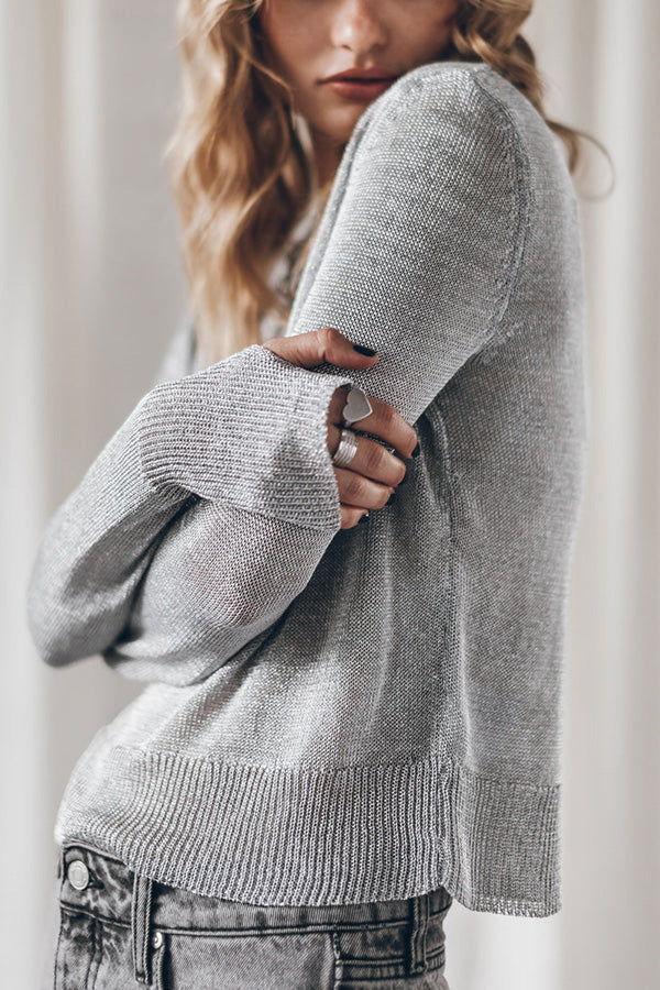 THE SILVER METALLIC KNITTED SWEATER