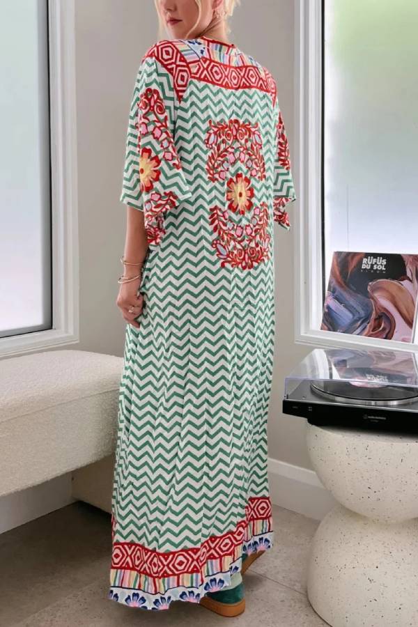 Forest Wave Totem Print Dress