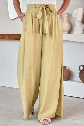 Thin section solid color casual summer wide leg pants