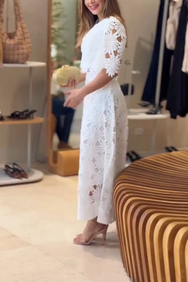 Floral cutout two-piece set