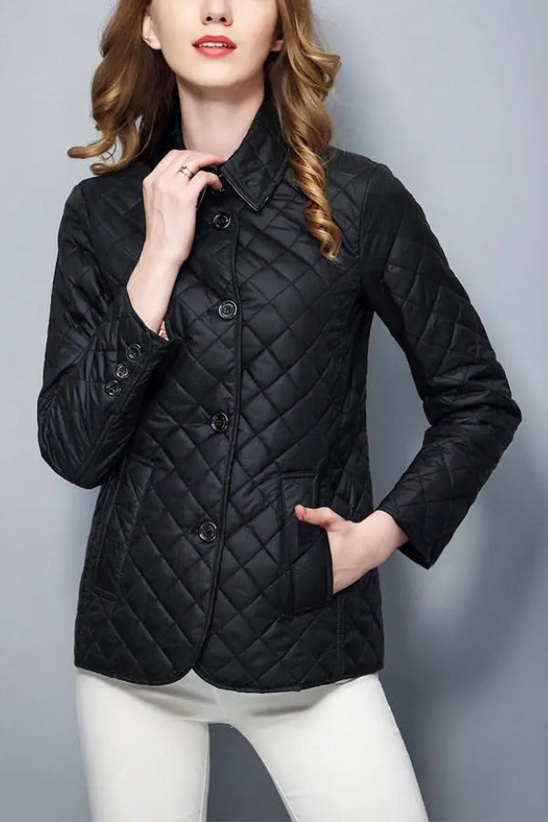 Women's Cotton Blend Slim Fit Jacket for Autumn and Winter