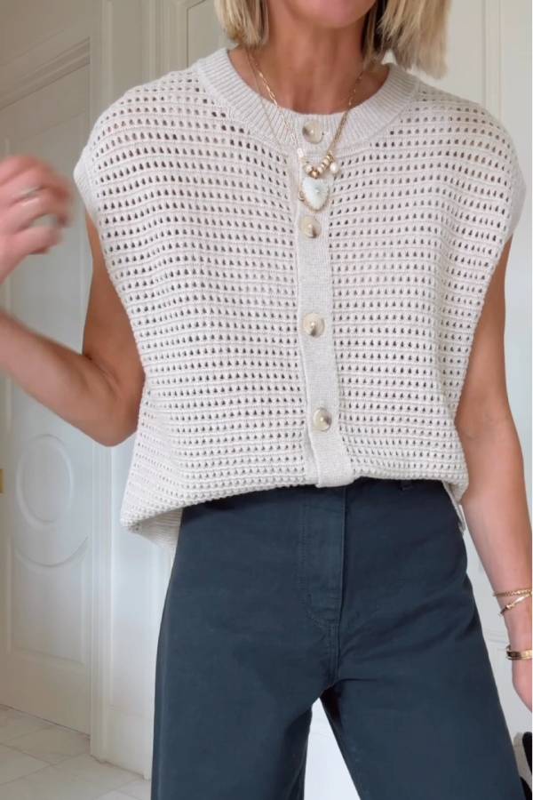 Women's Pointelle Sweater Vest