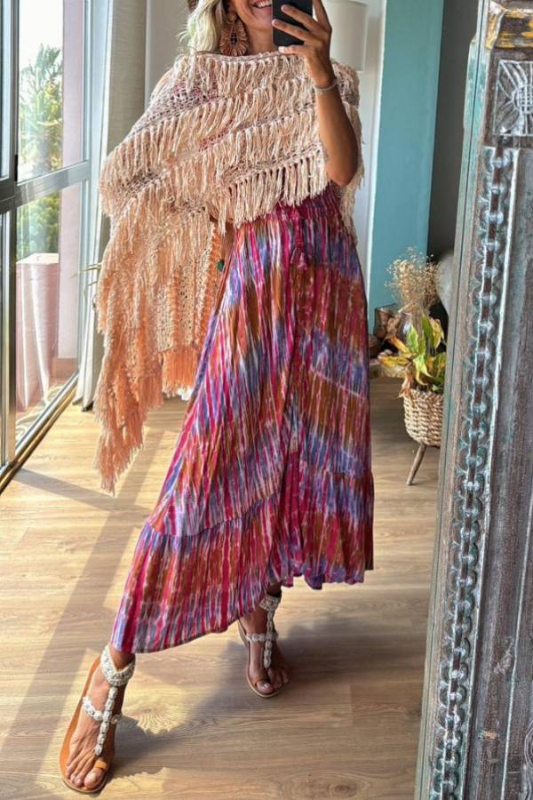 Purple Irregular Maxi Dress