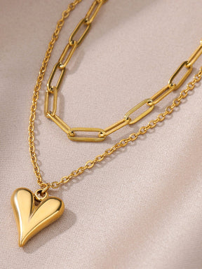 Irregular Chain Industrial Chic Heart Necklace