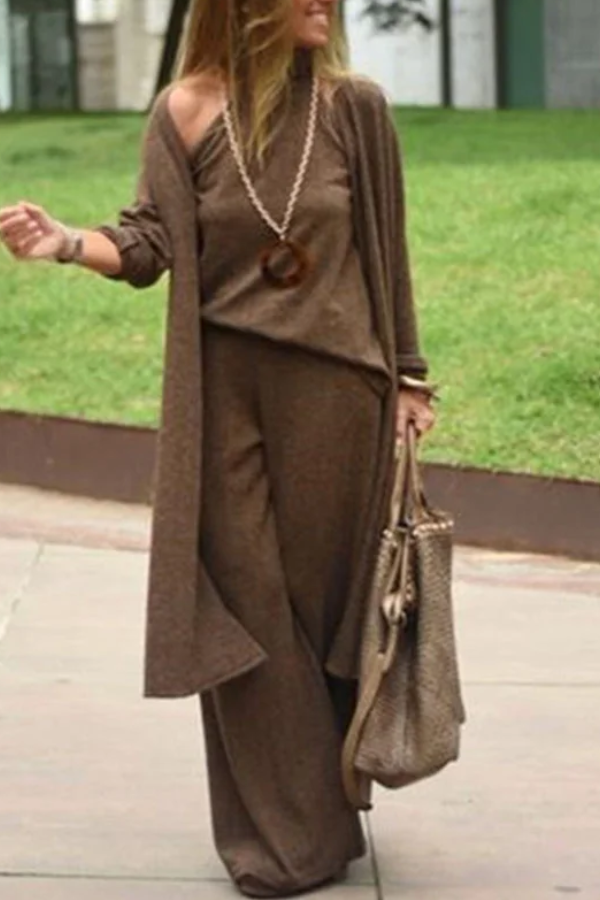 Casual Fashion Long Three-Piece Set