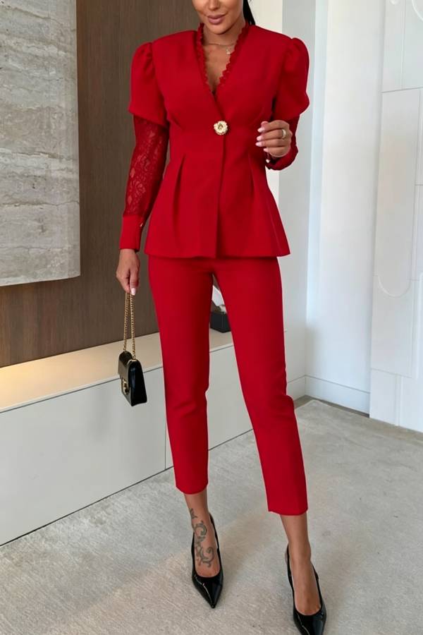 Elane High Rise Straight-leg Cut Slight Taper Pocket Stretch Pants