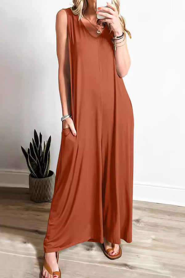 Fresh Casual Women's Pocket Jumpsuit Thin Women's Jumpsuit