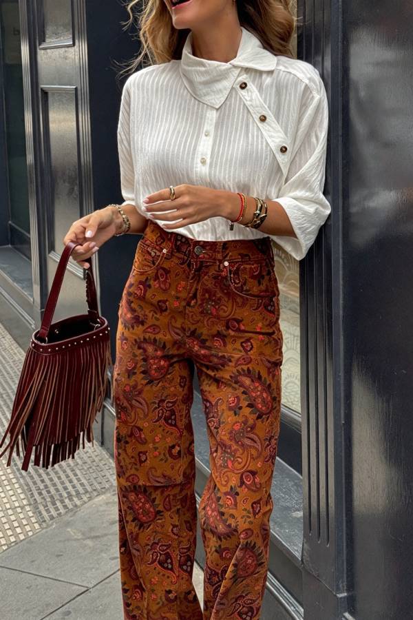 White Asymmetric Collared Short Shirt