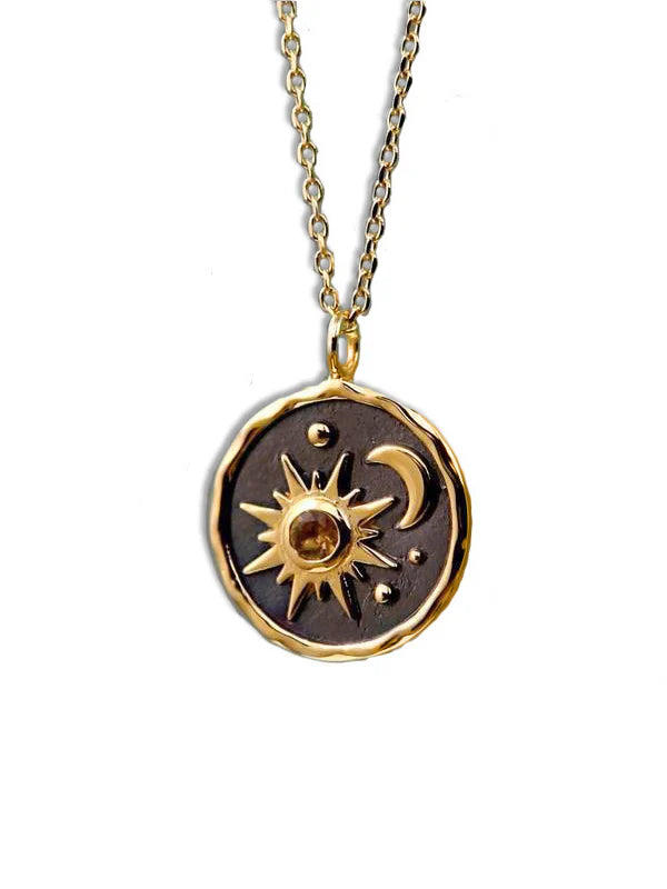 Boho Sun Moon Necklace