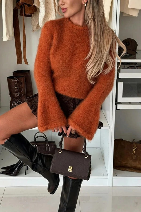 Elena Flared-Sleeve Mohair Sweater