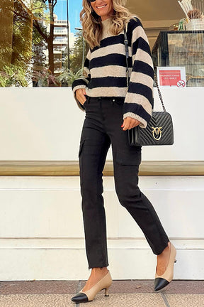 Black Zebra Stripe Sweater