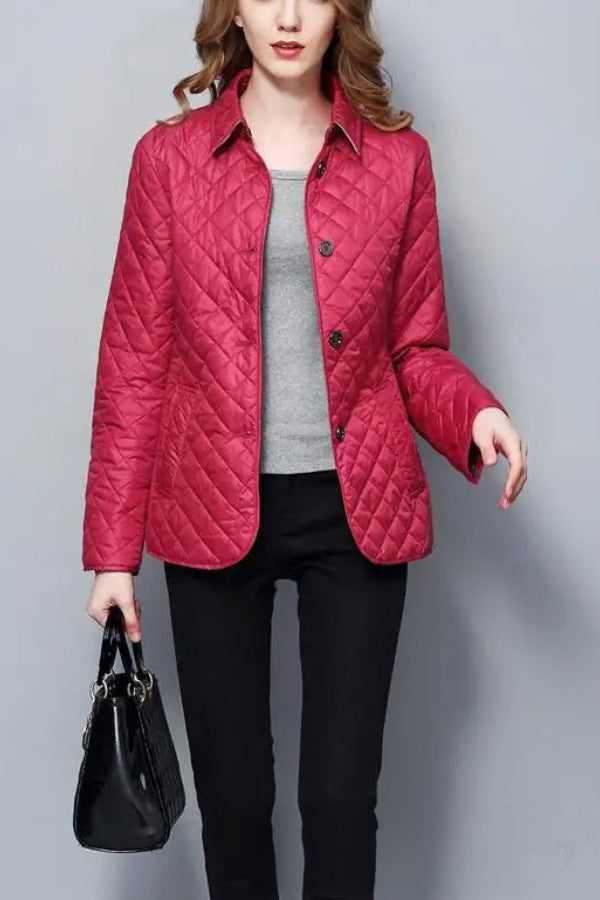 Women's Cotton Blend Slim Fit Jacket for Autumn and Winter