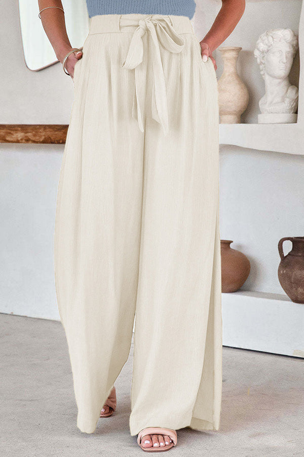 Thin section solid color casual summer wide leg pants